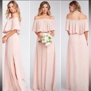 Show me your Mumu Off-Shoulder Pink Maxi Dress